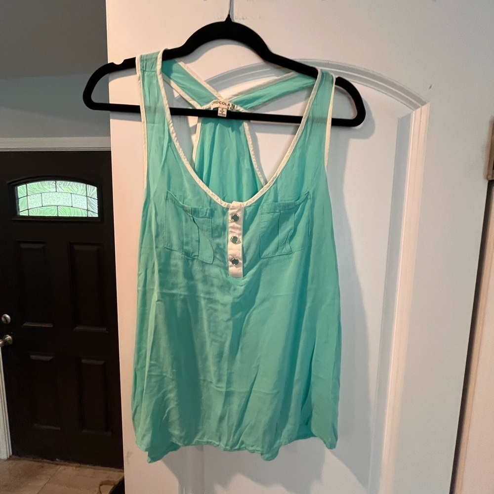 ~Chocolate~ Women's Aqua Sleeveless Top